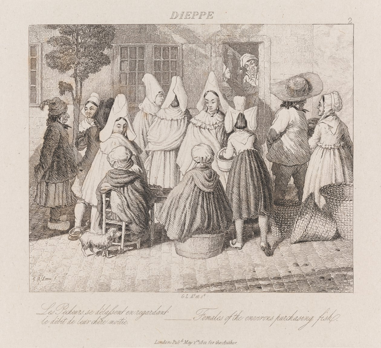 Femmes achetant du poisson, Dieppe, c.1821 - George Robert Lewis