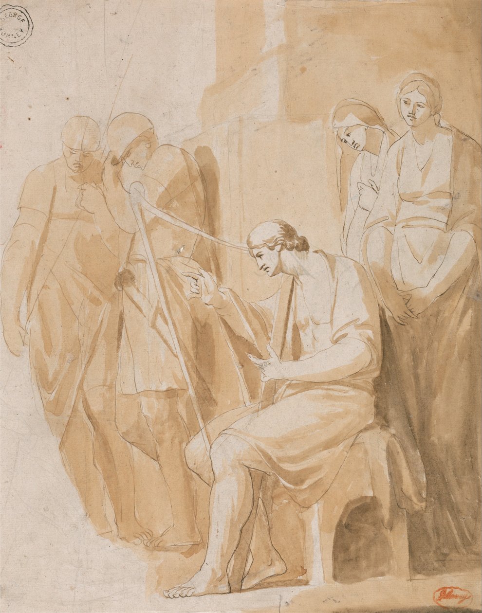 David joue de la harpe - George Romney