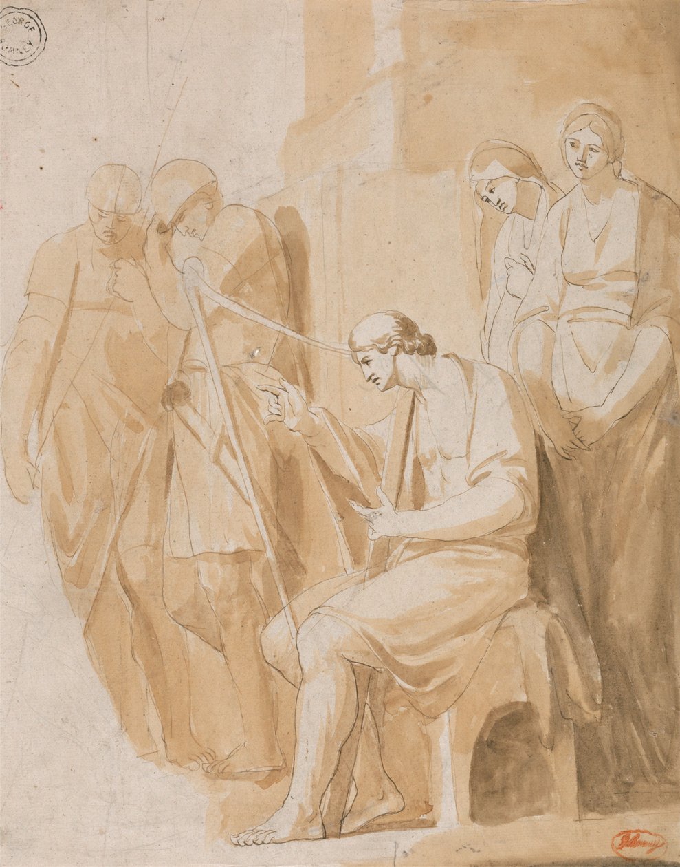 David jouant de la harpe - George Romney