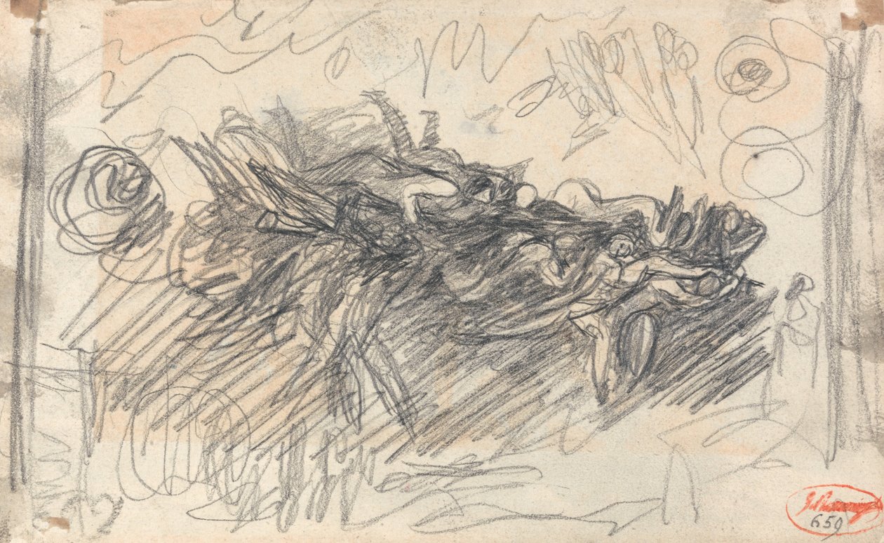 Faux, paysage avec la caverne des sorcières - George Romney