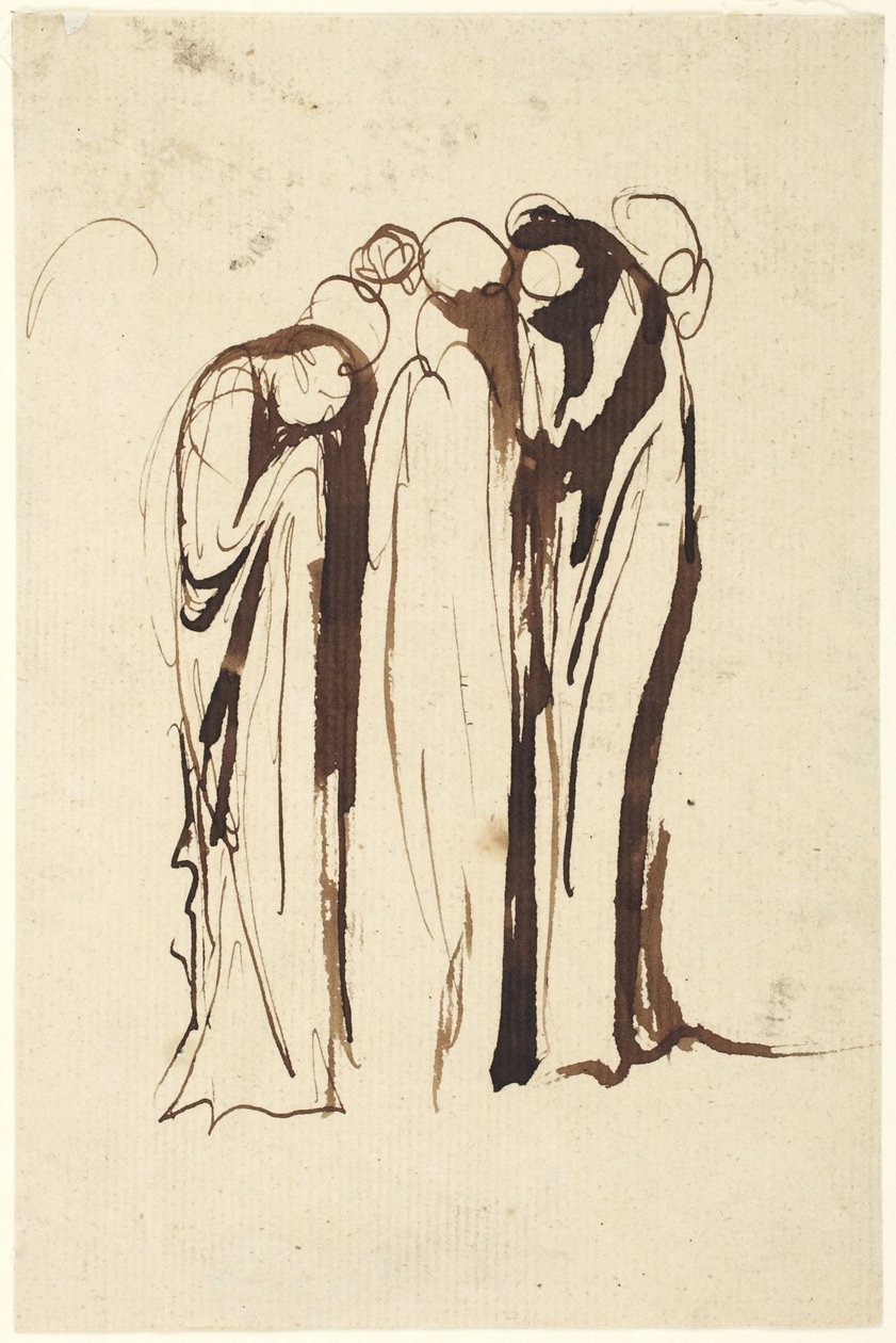 Groupe de personnages debout en pleurs - George Romney