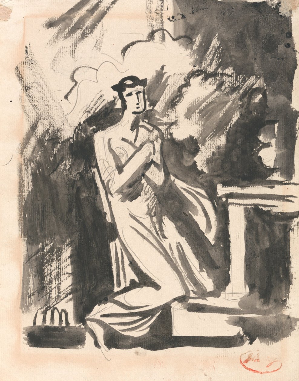 Iphigénie agenouillée devant un autel - George Romney