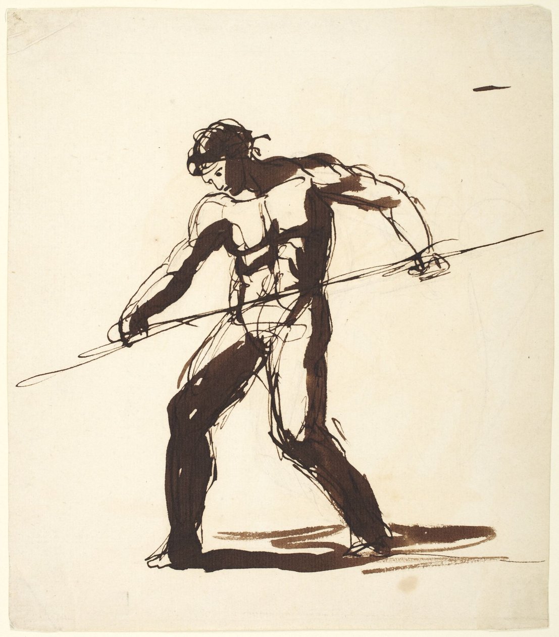 Un homme avec une lance - George Romney