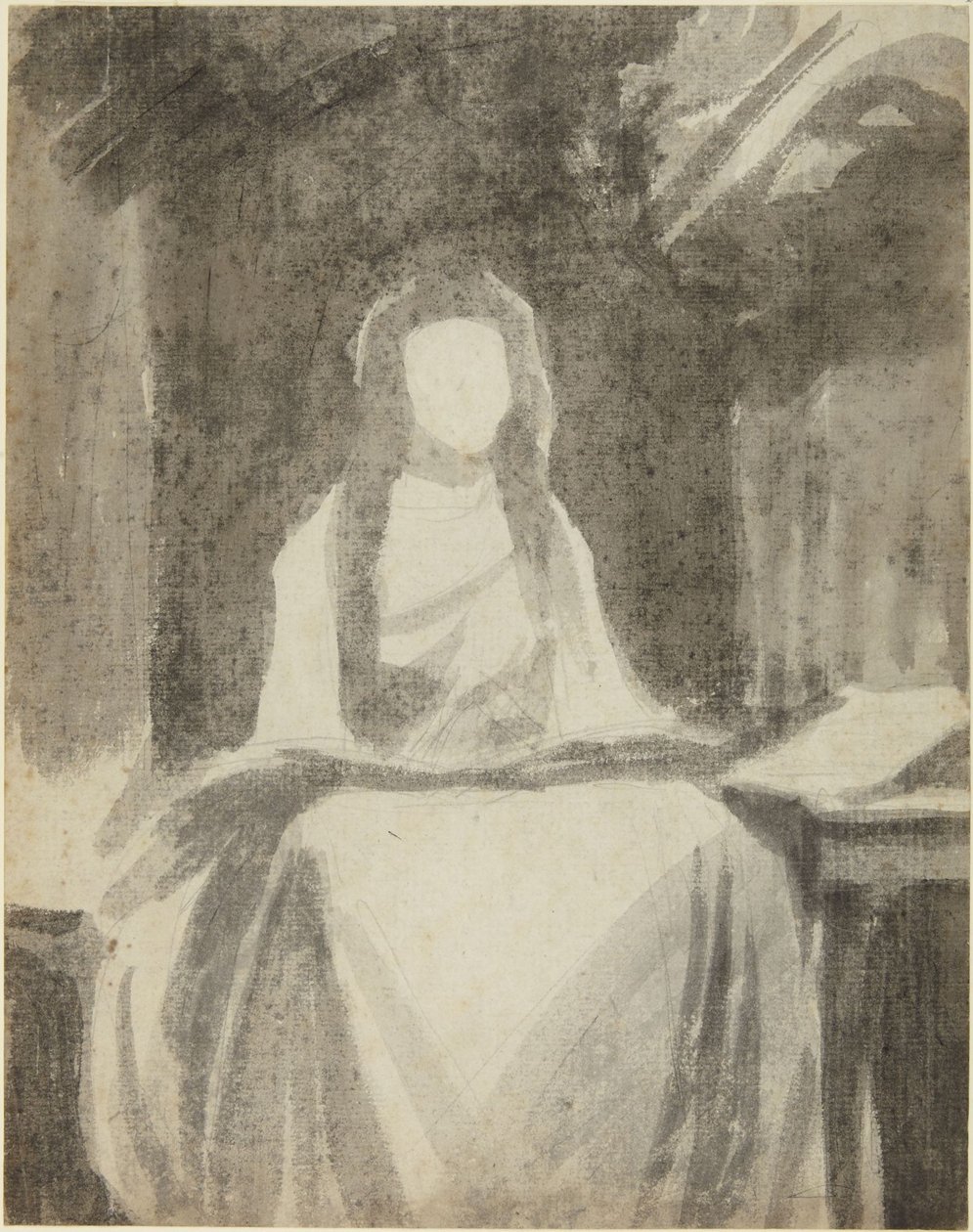 Étude de portrait de Lady Hamilton en Sainte Cécile - George Romney