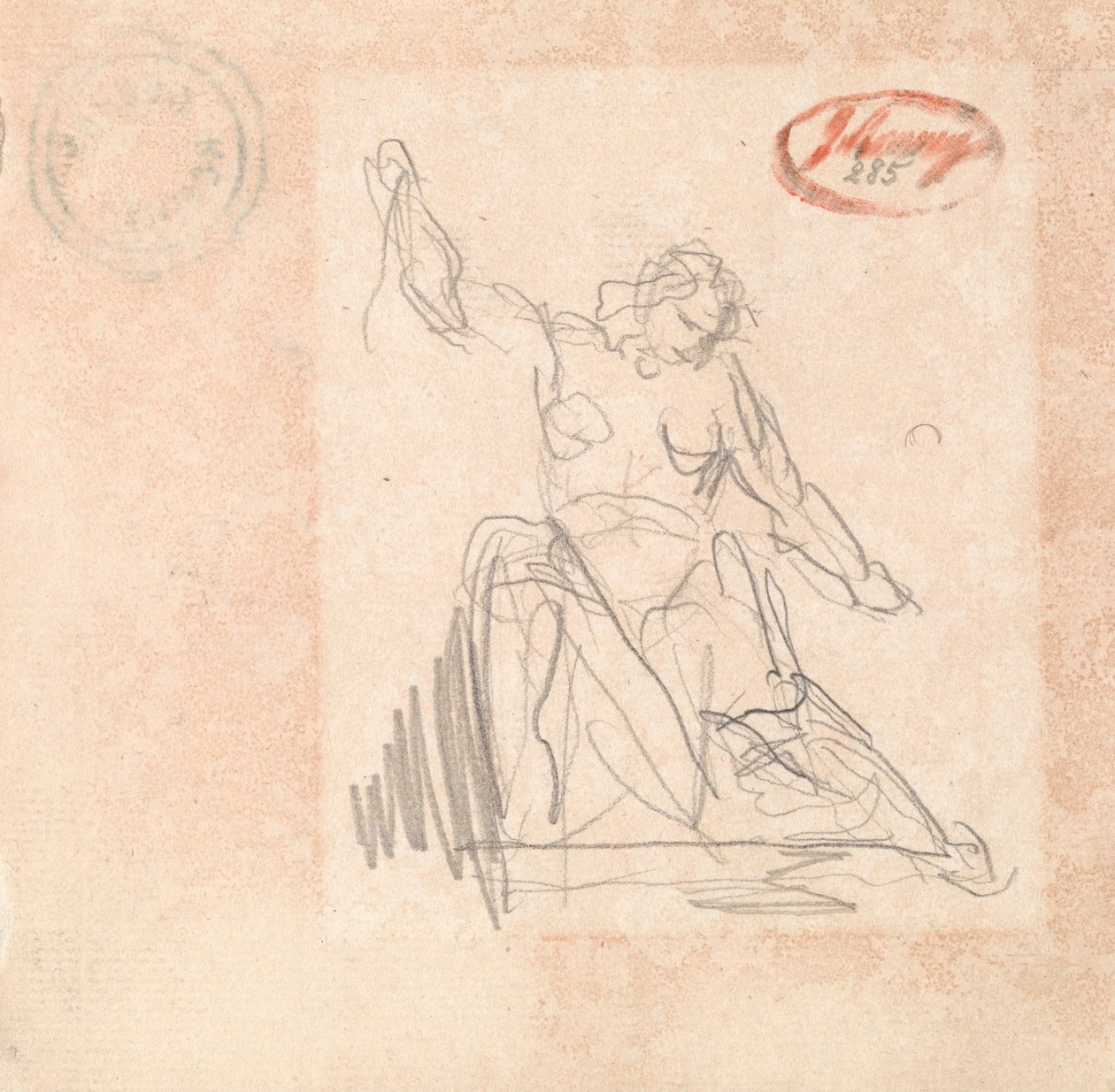 Figure assise avec bras levé - George Romney