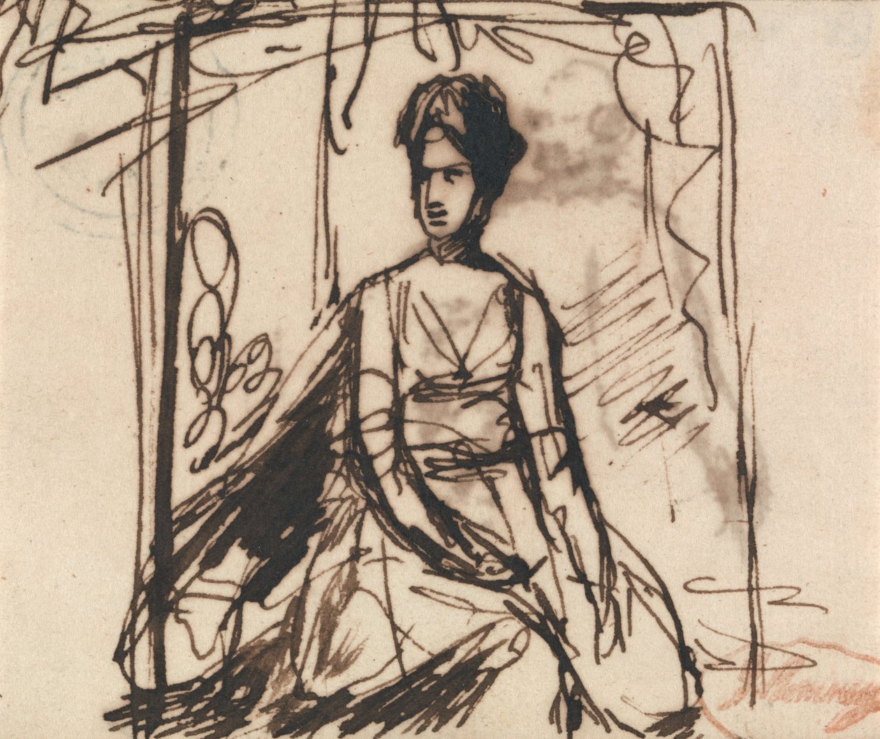 Femme assise, peut-être Mme Harris - George Romney
