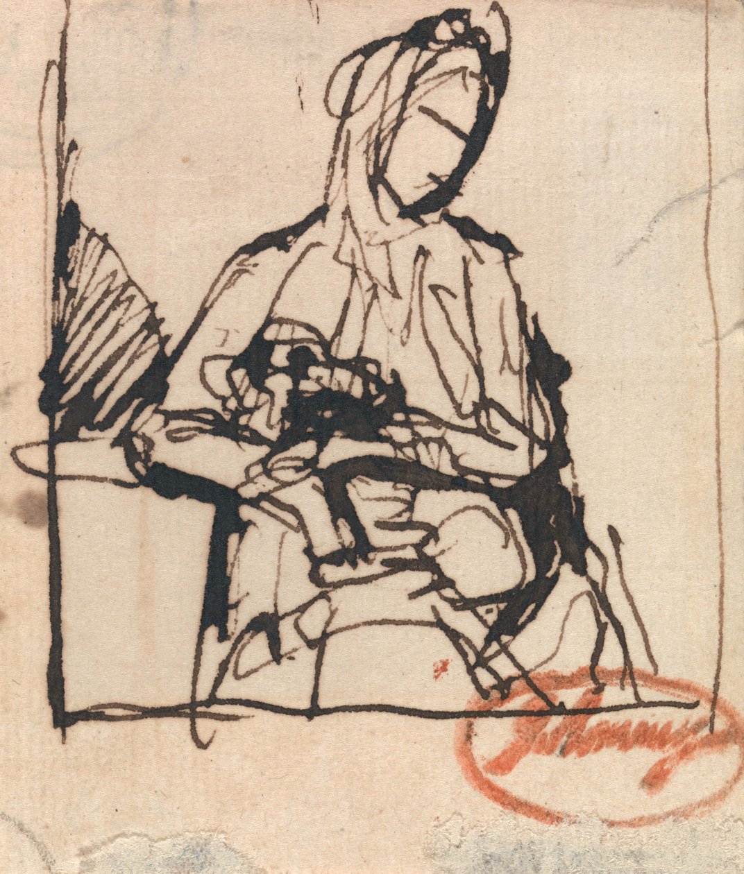 Femme assise : peut-être Mme Harris - George Romney