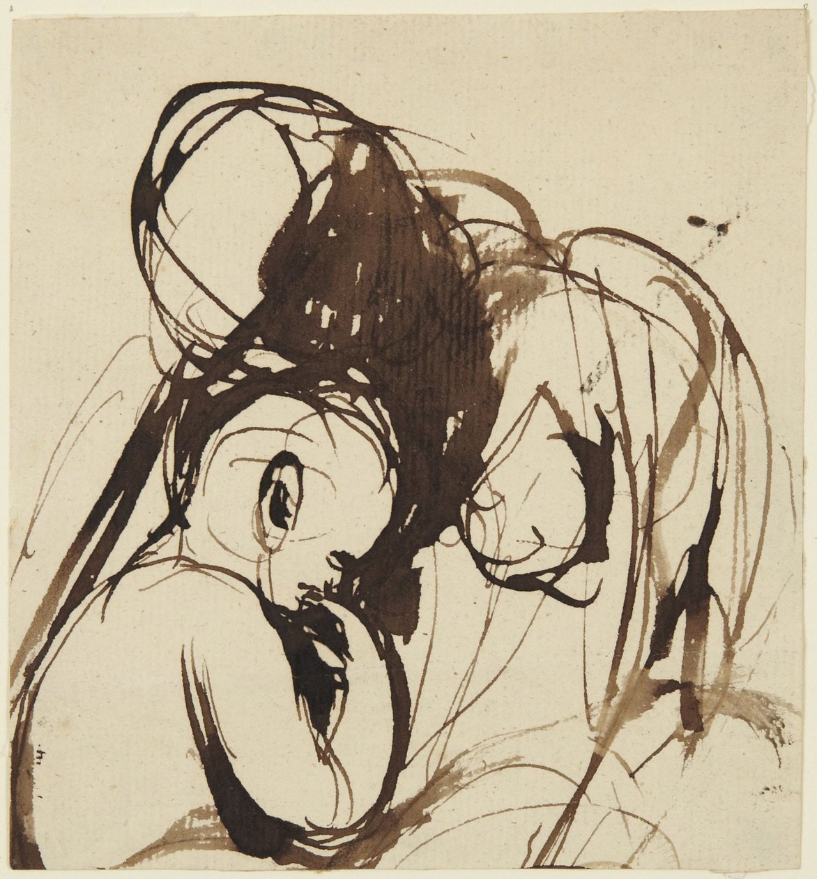 Femme et enfant assis - George Romney