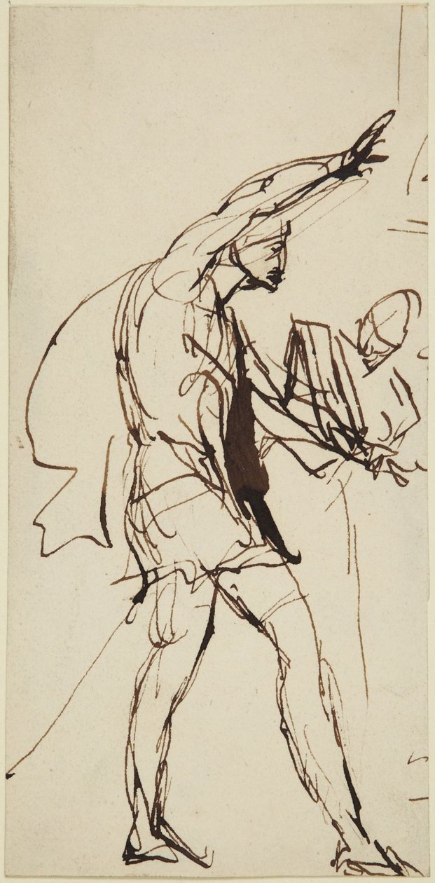 Esquisse du personnage de Macbeth dans la scène du banquet de *Macbeth* - George Romney