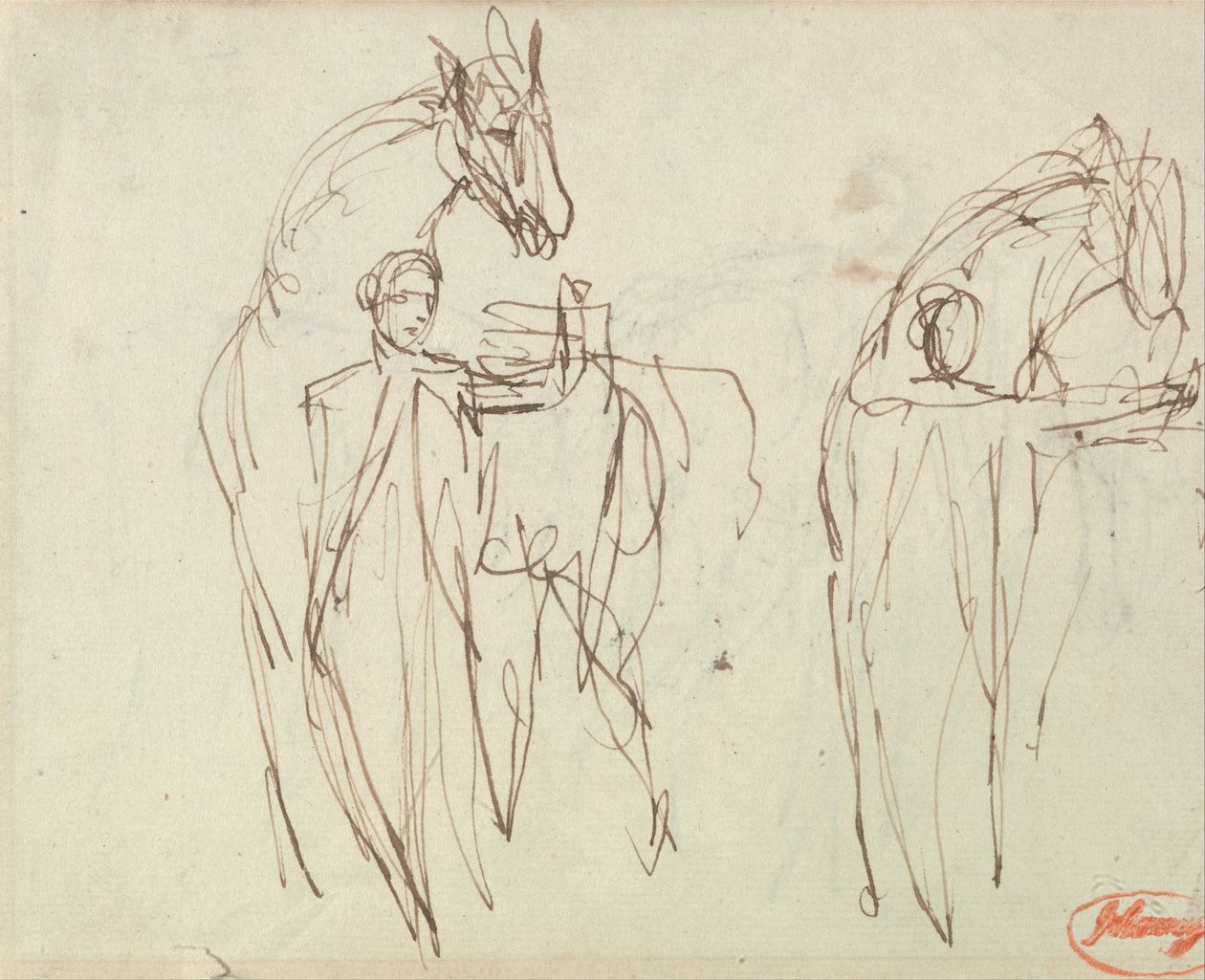 Esquisses pour un homme avec un cheval - George Romney