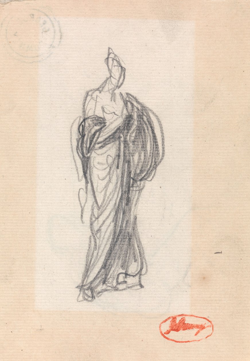 Femme debout aux drapés classiques - George Romney