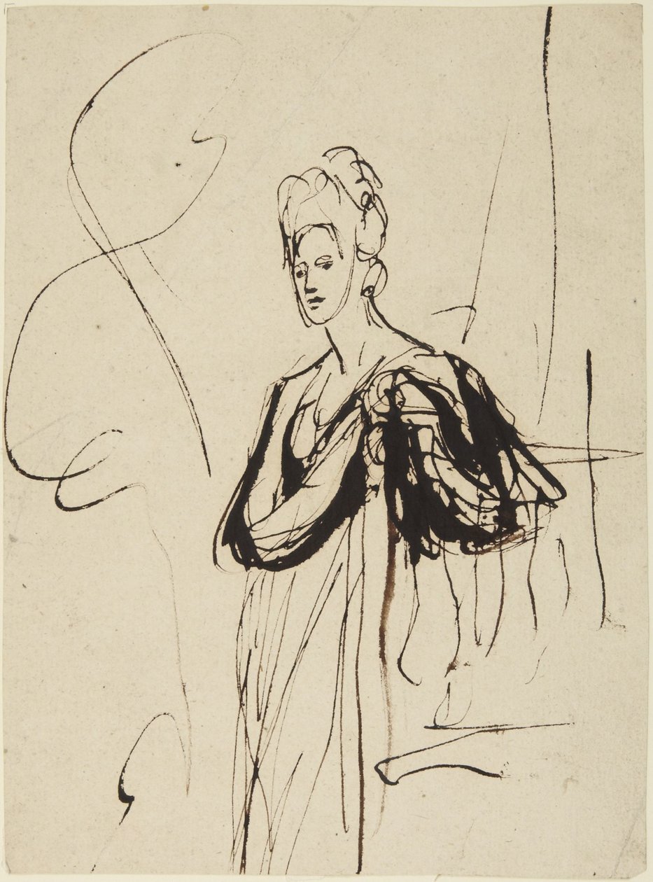 Figure féminine debout, en demi-longueur - George Romney
