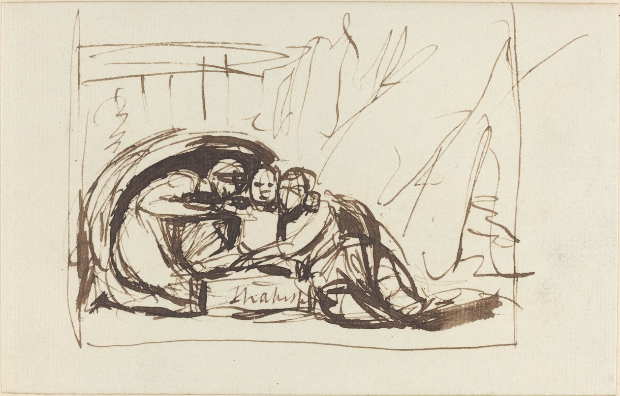 Le jeune Shakespeare nourri par la Comédie et la Tragédie - George Romney