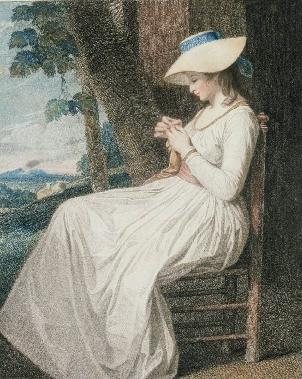La couturière, gravée par Thomas Cheesman (1760-c.1834), pub. par John et Josiah Boydell, 1787 - George Romney