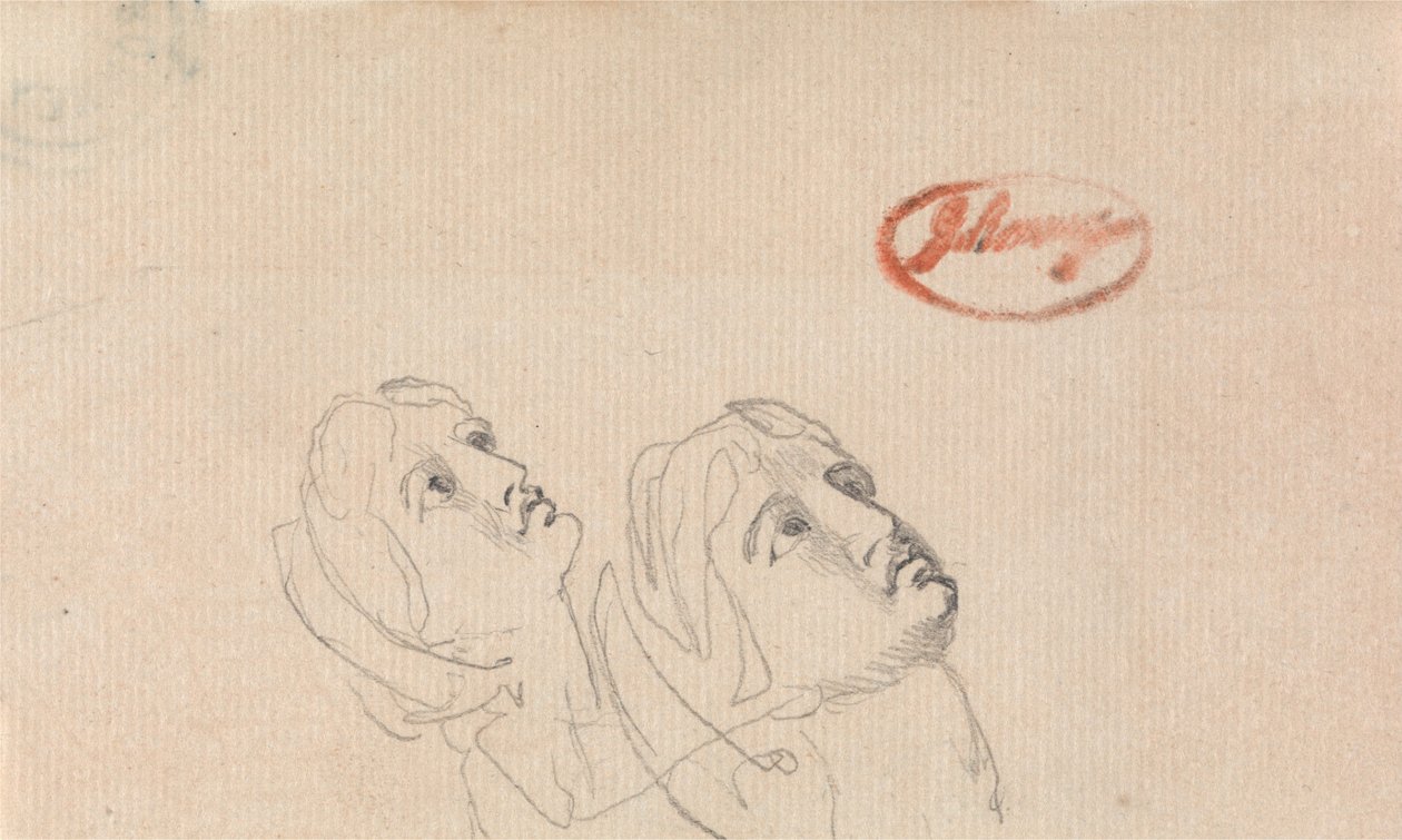 Deux têtes levées vers le ciel - George Romney
