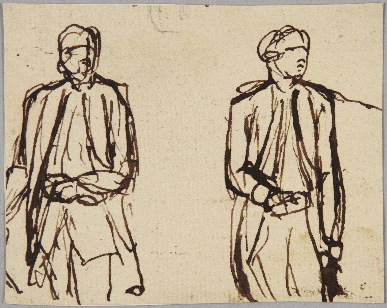 Deux figures masculines debout - George Romney