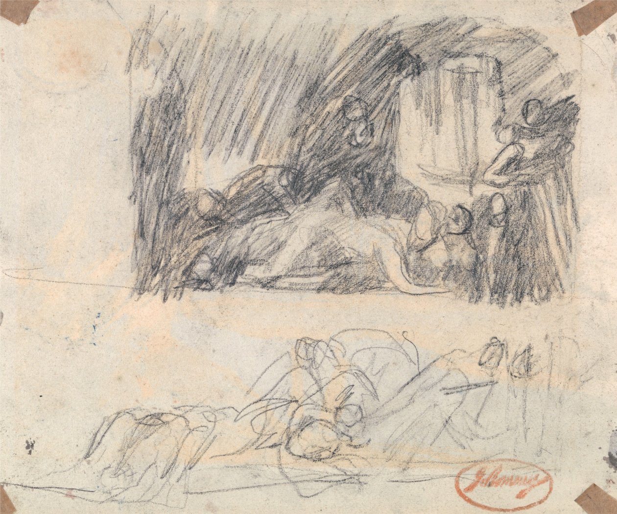 Deux études représentant John Howard en visite au Lazaretto - George Romney