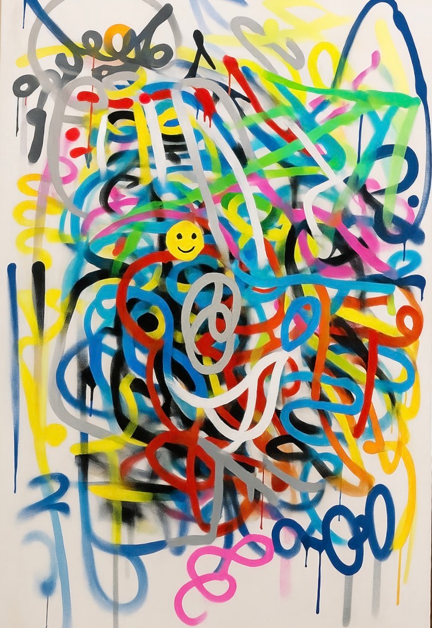 Mind Folded, 2025 (acrylique sur toile) - George Rosaly