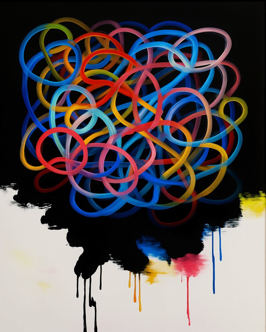 Harmonie enchevêtrée, 2025 (acrylique sur toile) - George Rosaly