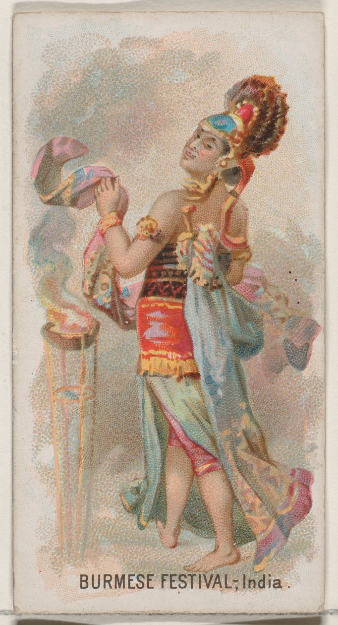 Festival birman, Inde, de la série Holidays N80 pour les cigarettes Duke, 1890 - George S. Harris and Sons
