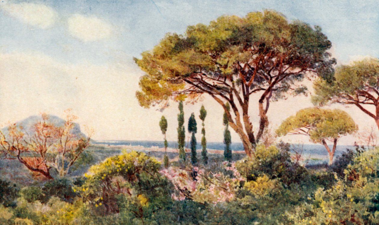 Entre les montagnes et la mer" (lithographie couleur) - George Samuel Elgood