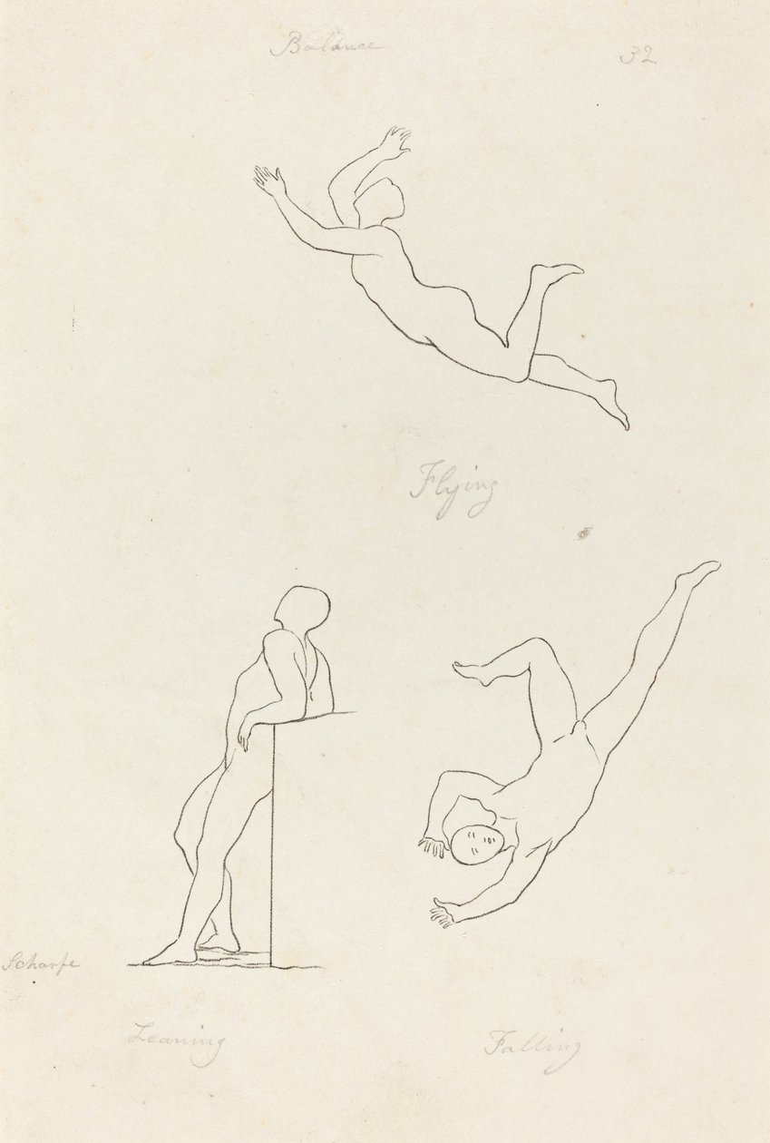 Pencher, voler et tomber - George Scharf after John Flaxman