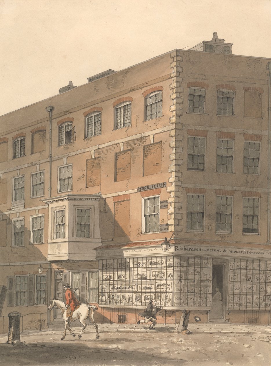 York House, le coin de Villiers Street et le Strand, avec l