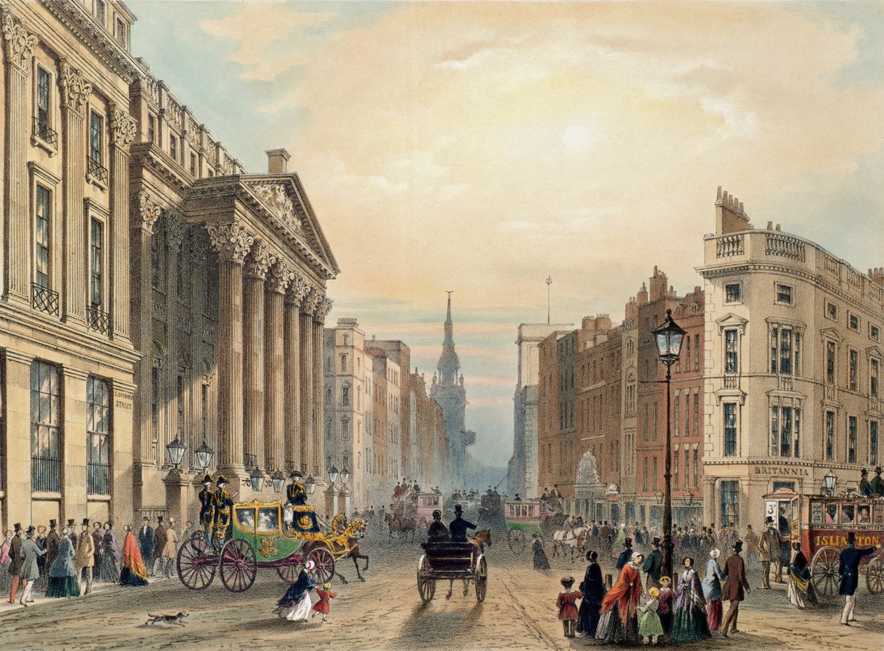 Mansion House en direction de Cheapside, gravé par Thomas Picken, publié par Ackermann 1851 - George Shepherd