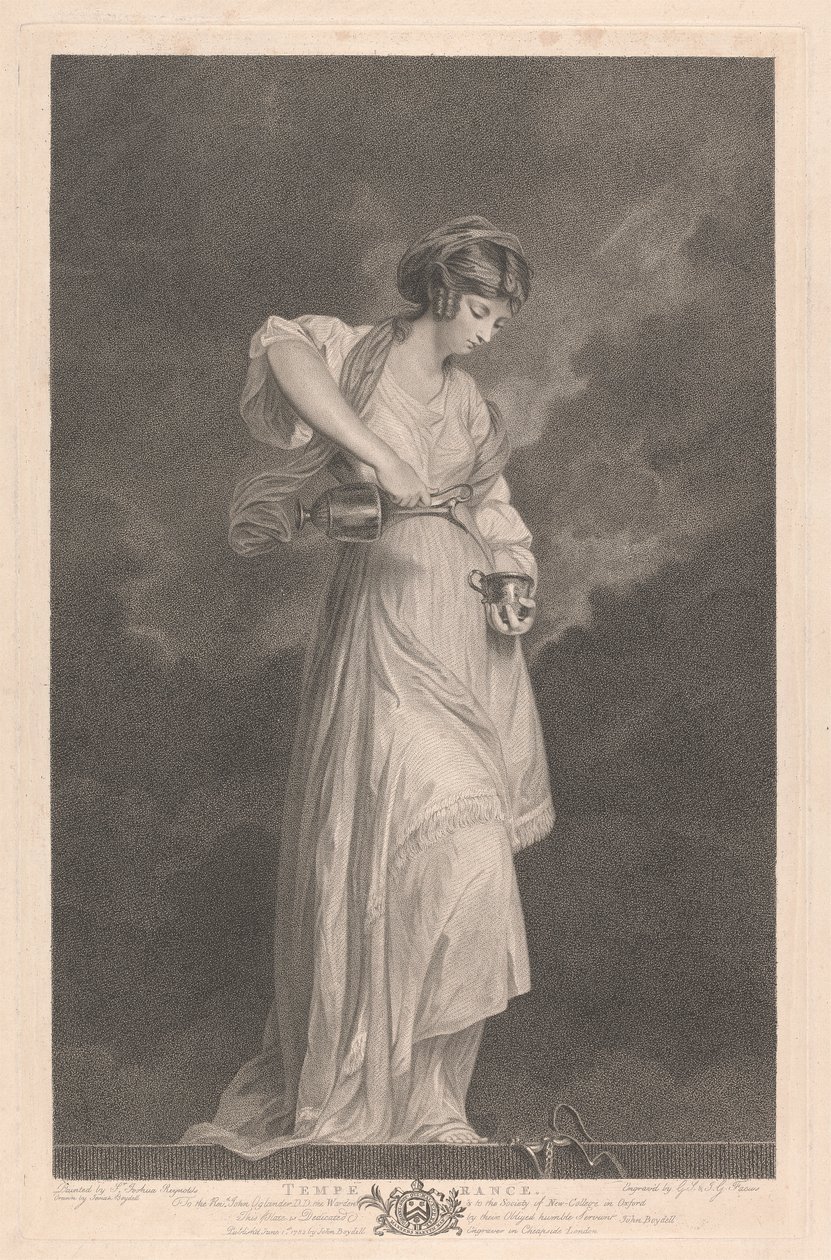 Fenêtre ouest de la chapelle, New College Oxford : Les Vertus - Tempérance - George Siegmund Facius
