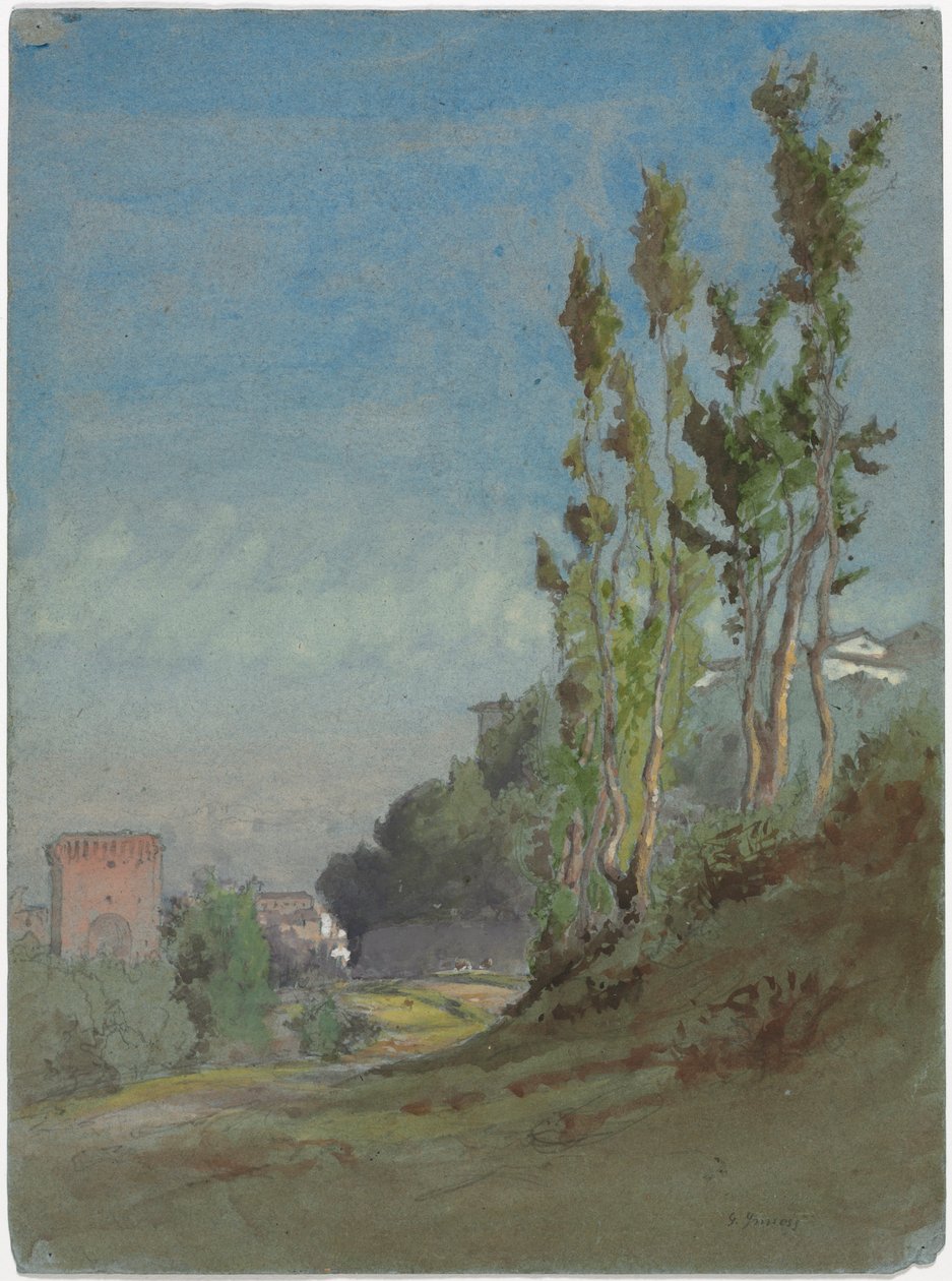Albano, Italie, vers 1872 (aquarelle et gouache sur graphite) - George Snr. Inness