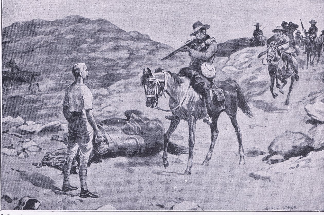 Un acte de bravoure en route vers Hoopstad, Après Pretoria: La guerre de guérilla publiée par Harmsworth Bros Limited 1901 - George Soper