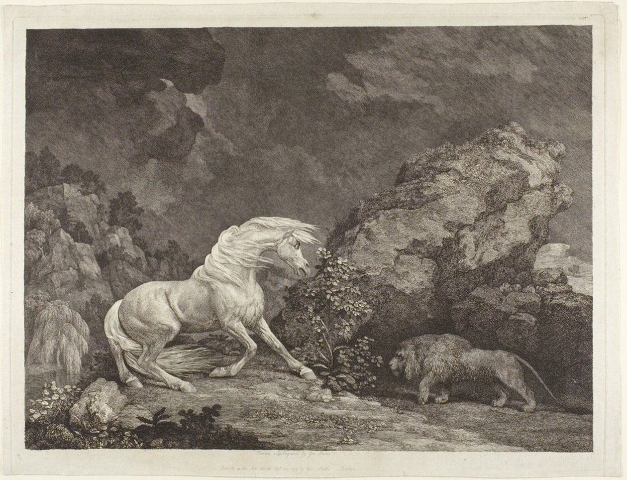 Un cheval effrayé par un lion - George Stubbs