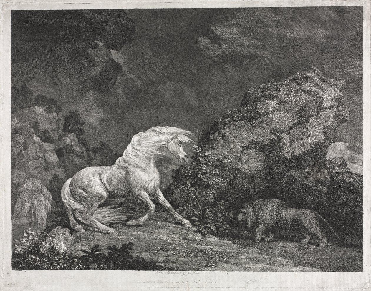 Un cheval effrayé par un lion - George Stubbs