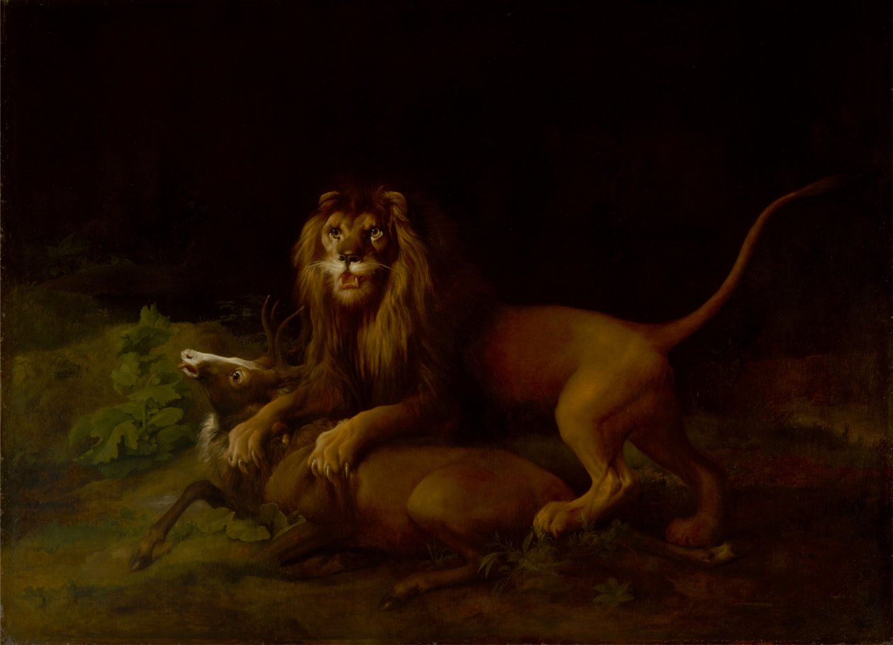 Un lion attaque un cerf - George Stubbs