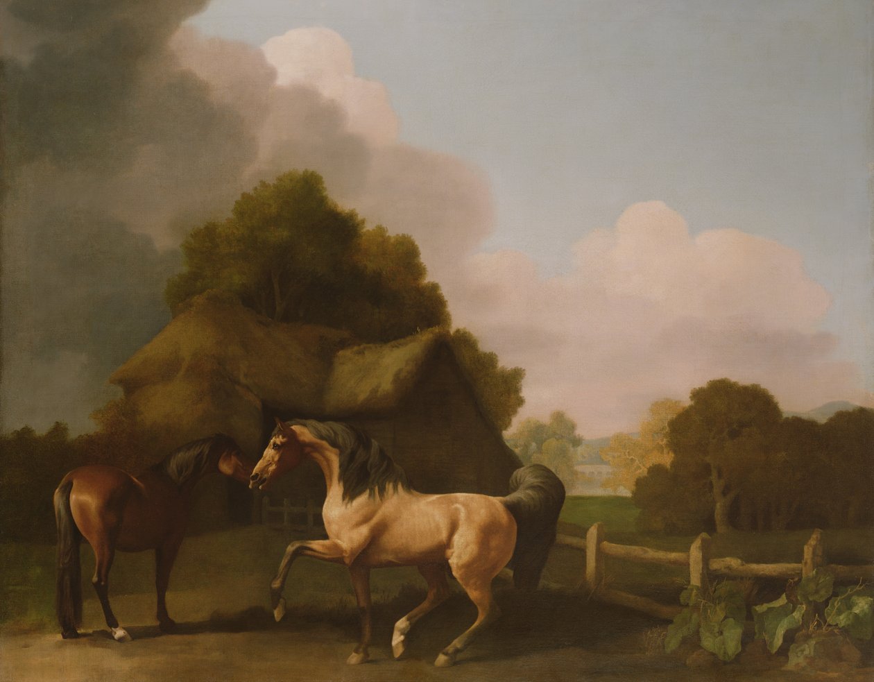 Un étalon rouan et une jument baie - George Stubbs