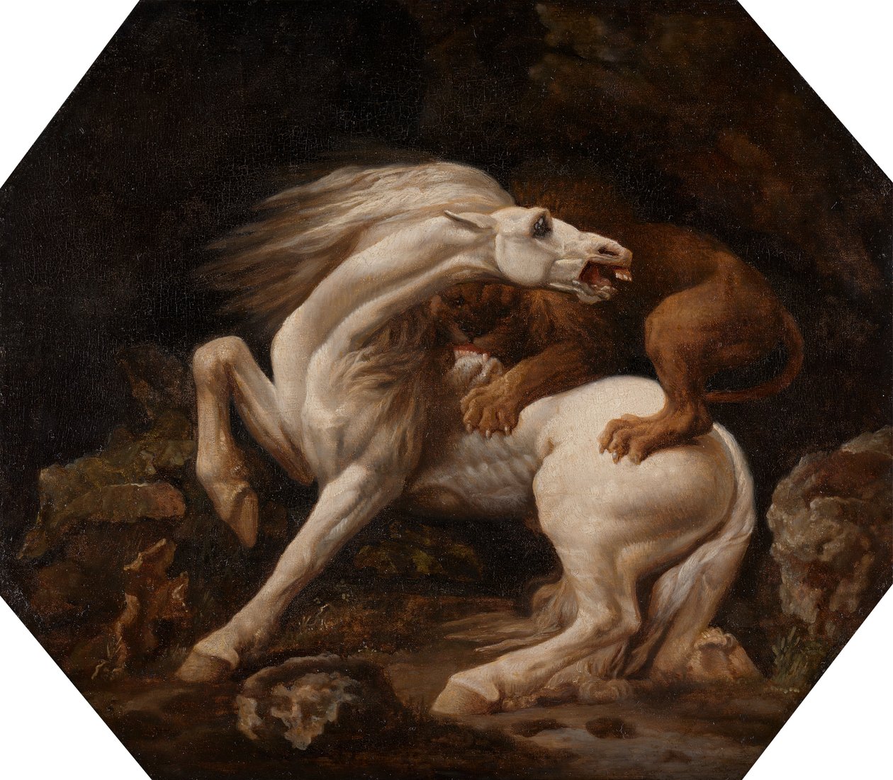 Cheval attaqué par un lion Épisode C, entre 1768 et 1769 - George Stubbs