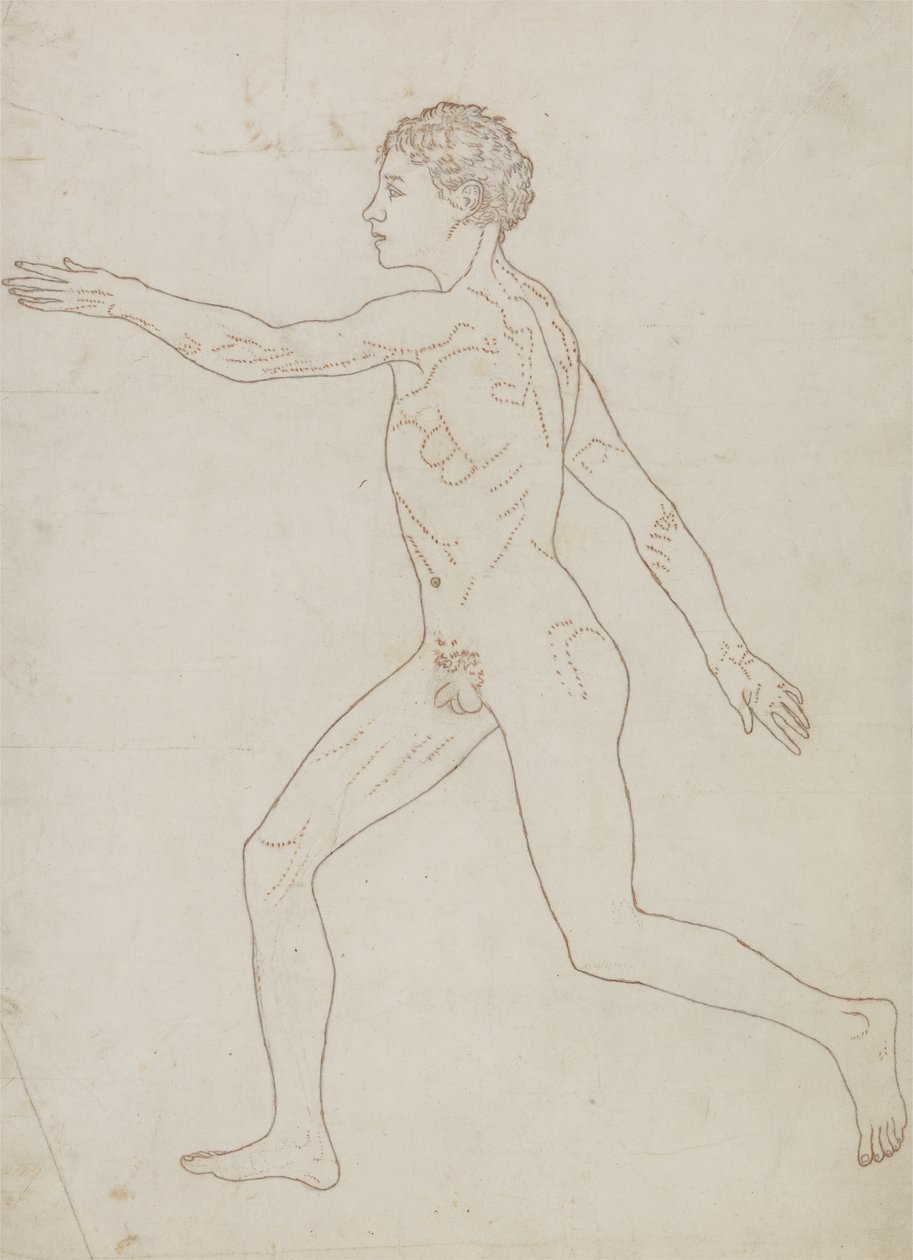Étude de la figure humaine, vue latérale, de 
