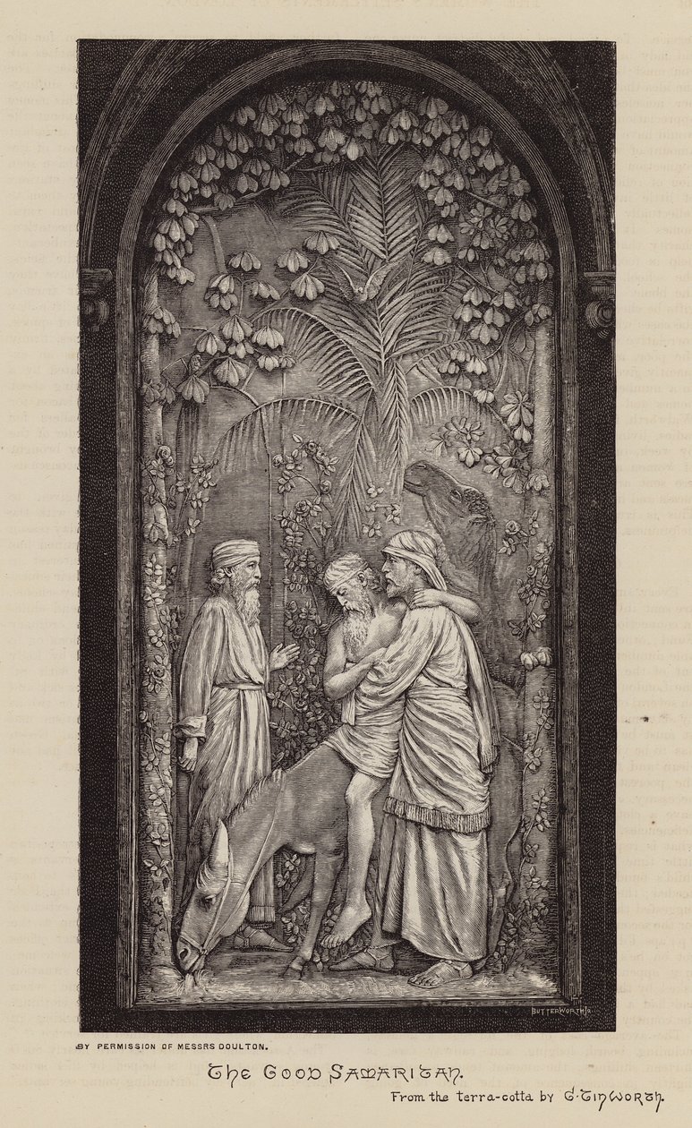 Le bon samaritain (gravure) - George Tinworth