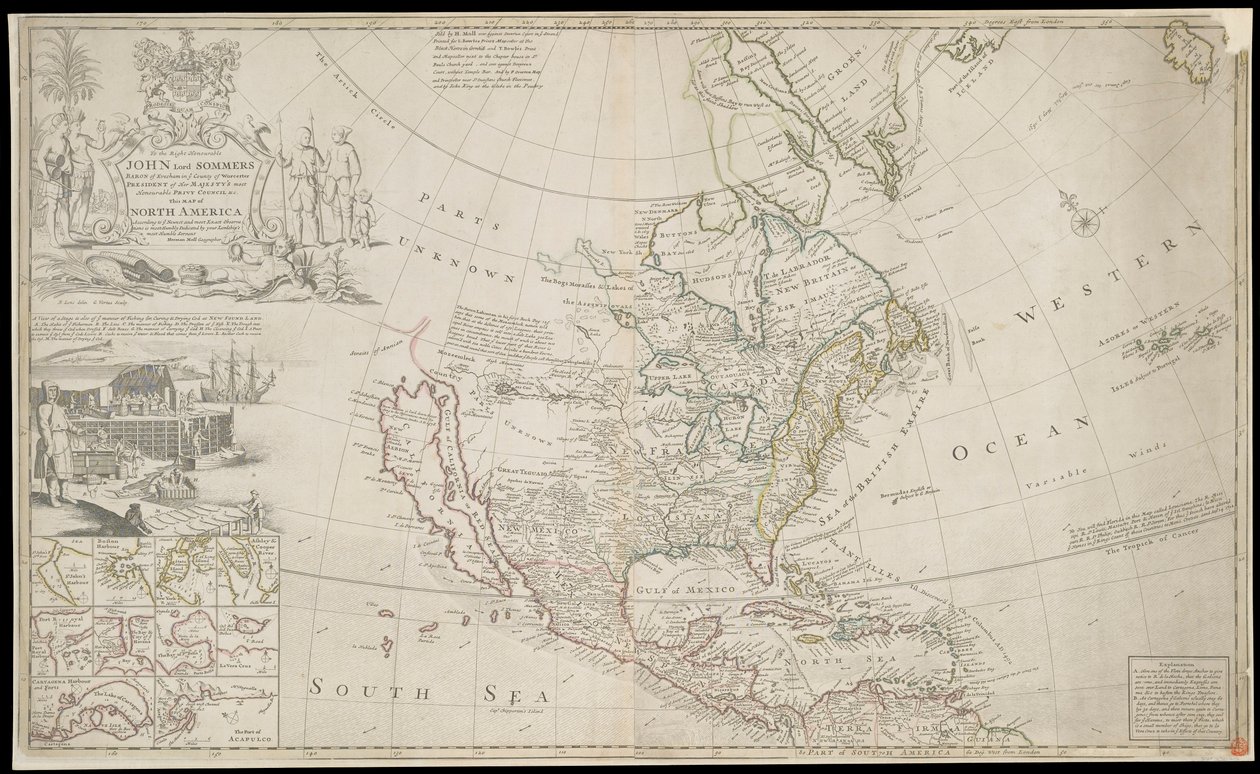 Carte de l'Amérique du Nord | George Vertue | Estampe d'art