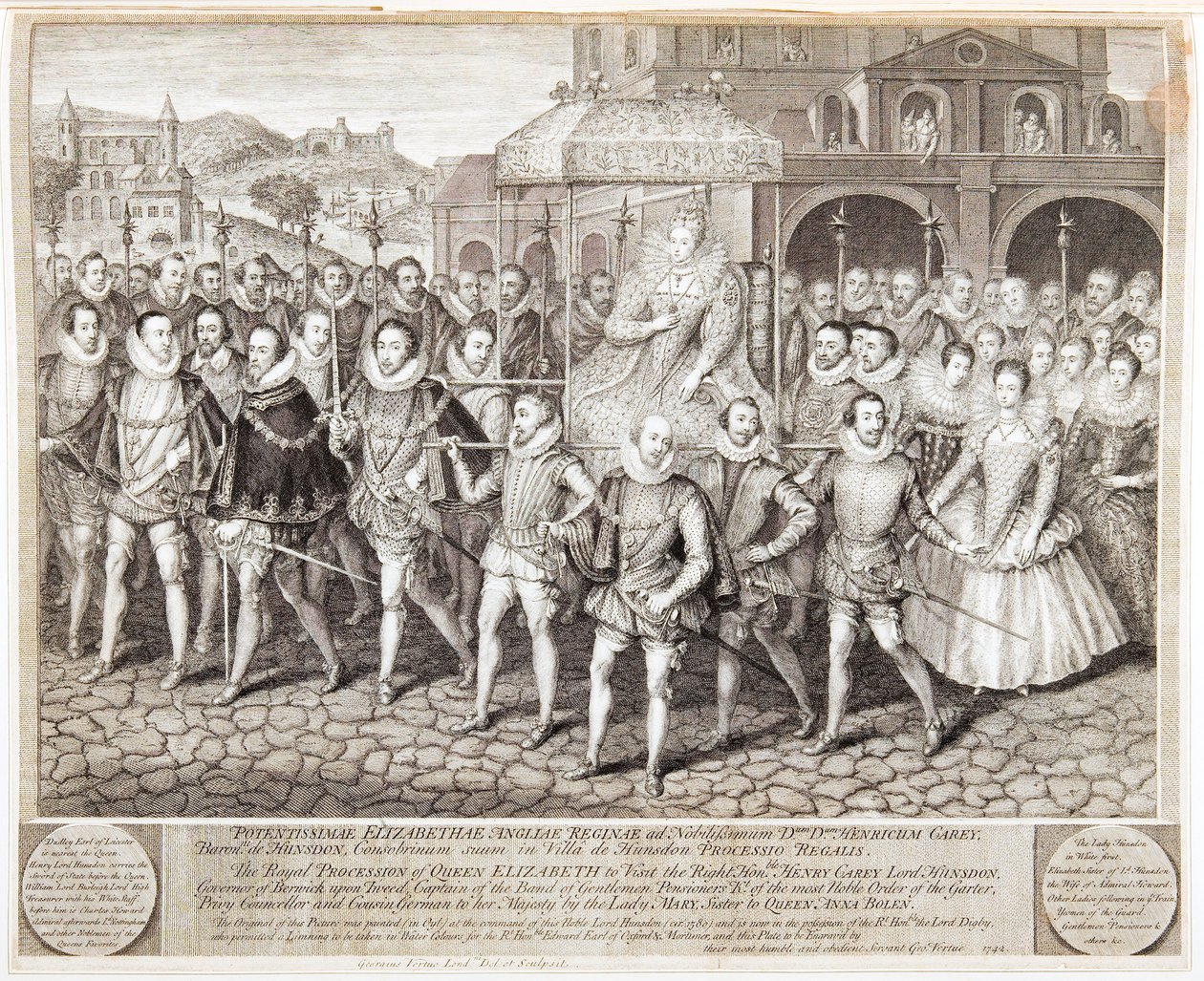 Procession royale de la reine Élisabeth I, vers 1580 1744 - George Vertue