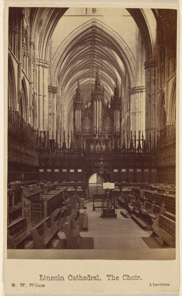 Cathédrale de Lincoln. Le chœur. - George Washington Wilson