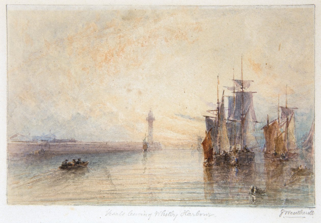 Navires quittant le port de Whitby | George Weatherill