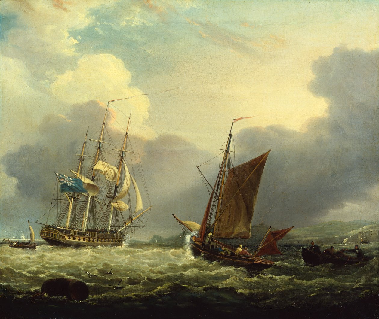 Frégate de 36 canons au large de la côte du Devon - George Webster
