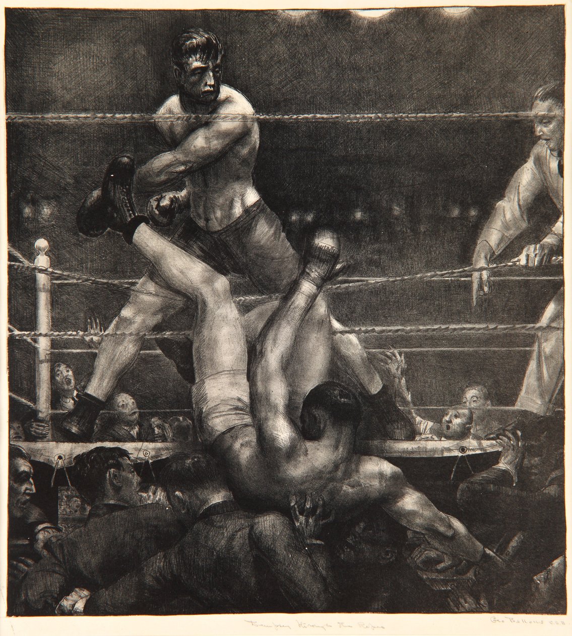 Dempsey à travers les cordes, 1923-24 - George Wesley Bellows