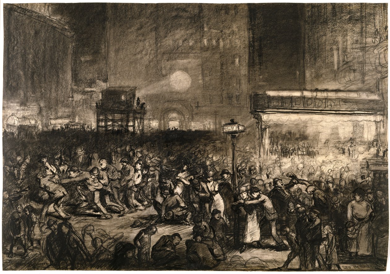 Nuit électorale à Times Square - George Wesley Bellows