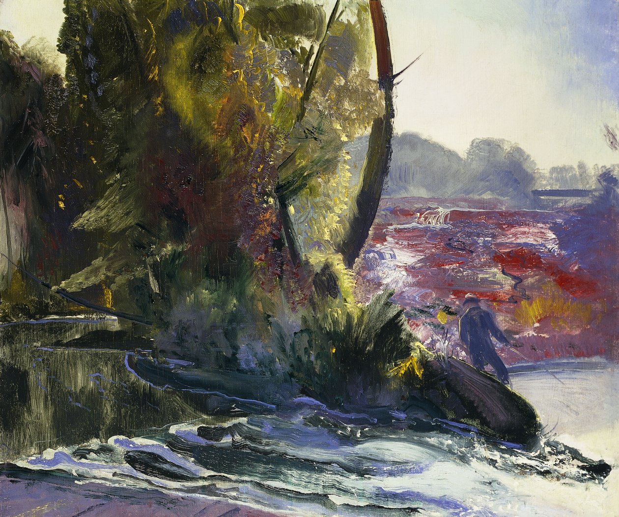 Pêcheur et ruisseau - George Wesley Bellows