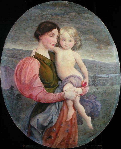 Mère et Enfant : Une Madone Moderne - George de Forest Brush or Brusch