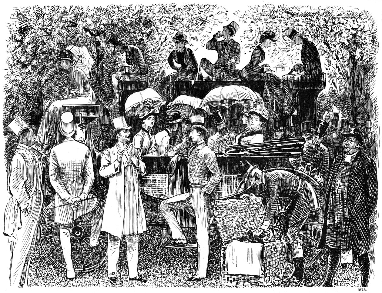 Un souvenir du terrain de cricket de Lords Eton contre Harrow - George du Maurier