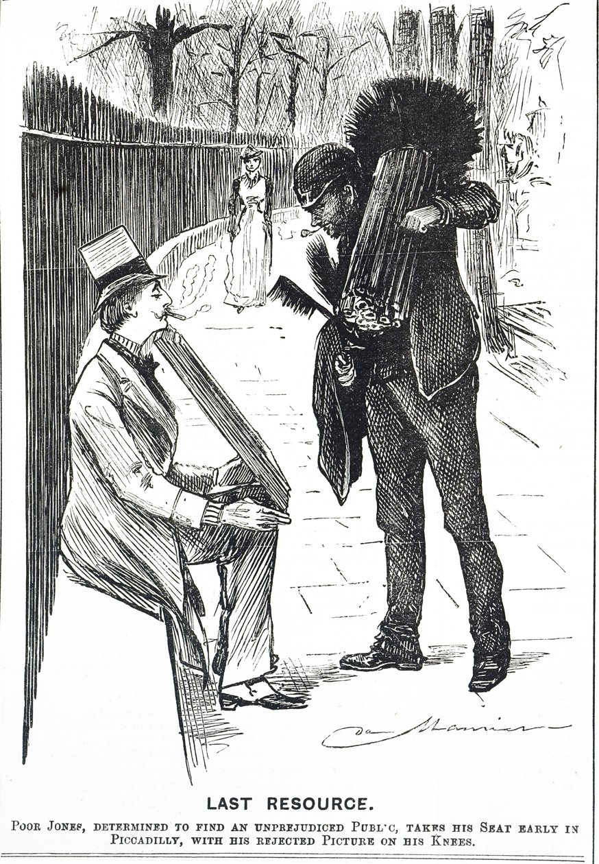 Caricature représentant un ramoneur et ses brosses - George du Maurier