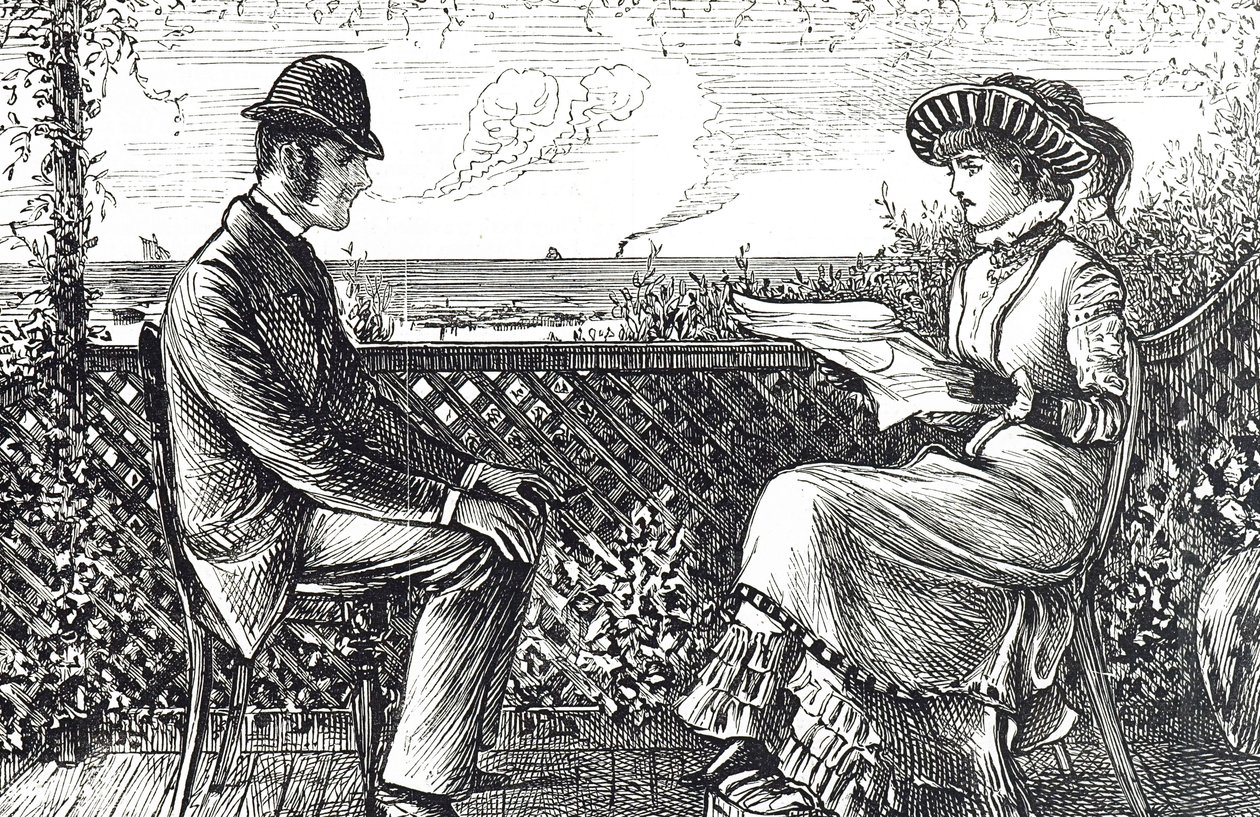 Caricature représentant un mari et une femme - le mari est responsable des dettes de sa femme à moins qu
